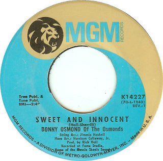 Donny Osmond- Sweet And Innocent / Flirtin'