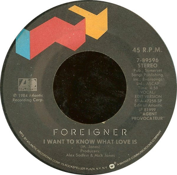 Foreigner- I Want To Know What Love Is / Street Thunder