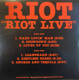 Riot- Riot Live (12" E.P.) (Used Vinyl)