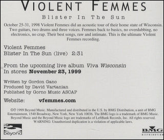 Violent Femmes- Blister In The Sun (1999 Promo CD Single)