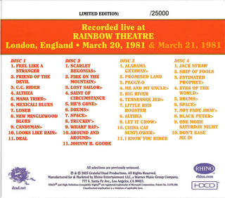 Grateful Dead- Dave's Picks, Vol. 56: Rainbow Theatre, London, England 3/20/81 & 3/21/81