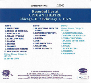 Grateful Dead- Dave's Picks, Vol. 57: Uptown Theatre, Chicago, IL 2/1/78