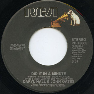 Hall & Oates- Did It In A Minute / Head Above Water