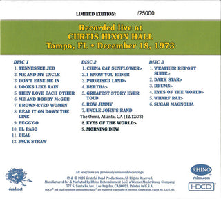 Grateful Dead- Dave's Picks, Vol. 58: Curtis Hixon Hall, Tampa, FL 12/18/73