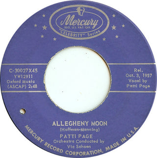 Patti Page- Allegheny Moon / Once In Awhile