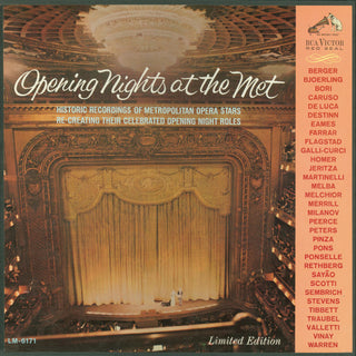 Various- Opening Nights At The Met (w/ Met Opera House Curtain Patch Insert)(Superficial Mark On Side 1)