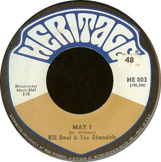 Bill Deal & The Rhondels- May I / Day By Day My Love Grows Stronger