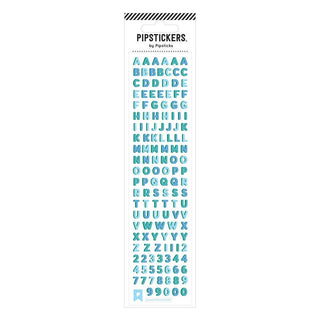 Fuzzy True Blue Alphabet Stickers