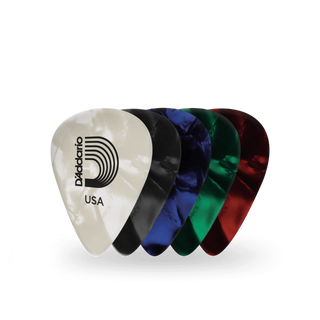 D'Addario Assorted Pearl Celluloid Guitar Picks 10 pack - Heavy