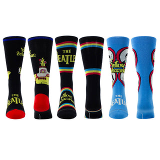 The Beatles Yellow Submarine Gift Box Crew Sock 3 Pack (One Size)
