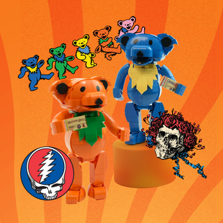 Grateful Dead Stealie Blue Dancing Bear Brickcraft Building Brick Kit