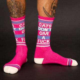 Cats Don't Give A Fuck Gym Crew Socks