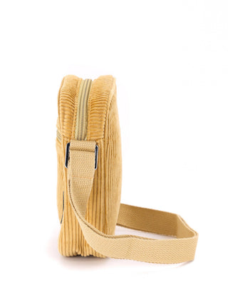 Fydelity Small Crossbody Shoulder Bag - Corduroy Tan