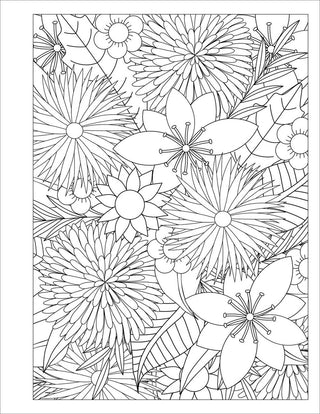 Stress Relief Flower Coloring Book For Adults