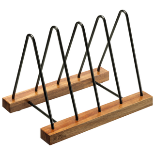 Acacia Wood Record Storage Record Holder with Scratch-Resistant Base