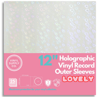 Vinyl Supply Co. 12" Holographic Hearts Vinyl Record Outer Sleeves (25 pack)