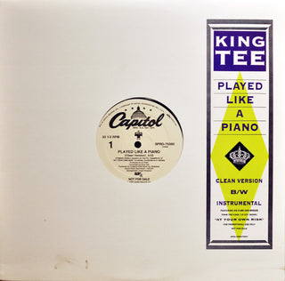 King Tee Featuring Ice Cube And Breeze- Played Like A Piano (12", White Label Promo)(Light Surface Wear, Side 2)
