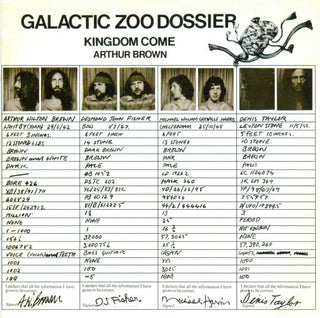 Kingdom Come Arthur Brown- Galactic Zoo Dossier