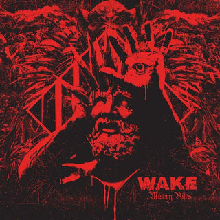 Wake- Misery Rites (Black Inside Red W/ Black Splatter)