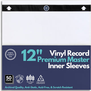 Vinyl Supply Co. 12" Vinyl Record Premium Inner Sleeves (Rice Paper) (50 pack)