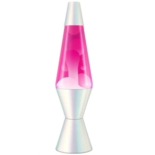 14.5" Opalescent Pink and White Lava Lamp