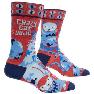 Crazy Cat Dude - Men's Socks