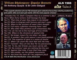 John Gielgud- Favourite Shakespeare Sonnets