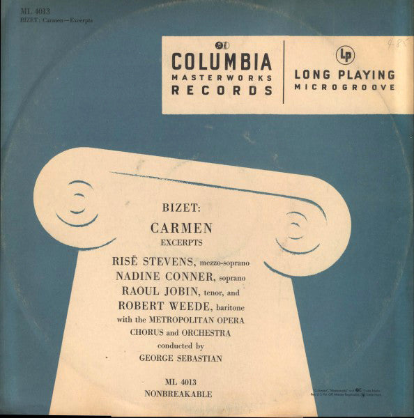 Bizet- Carmen Excerpts (George Sebastian, Conductor) - Darkside Records