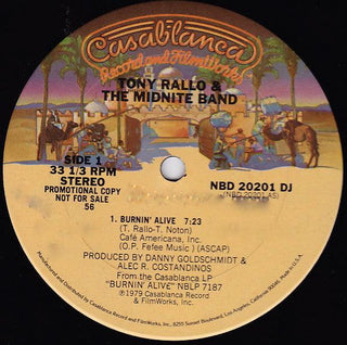 Tony Rallo & The Midnight Band- Burnin' Alive (12” Single Sided) - Darkside Records