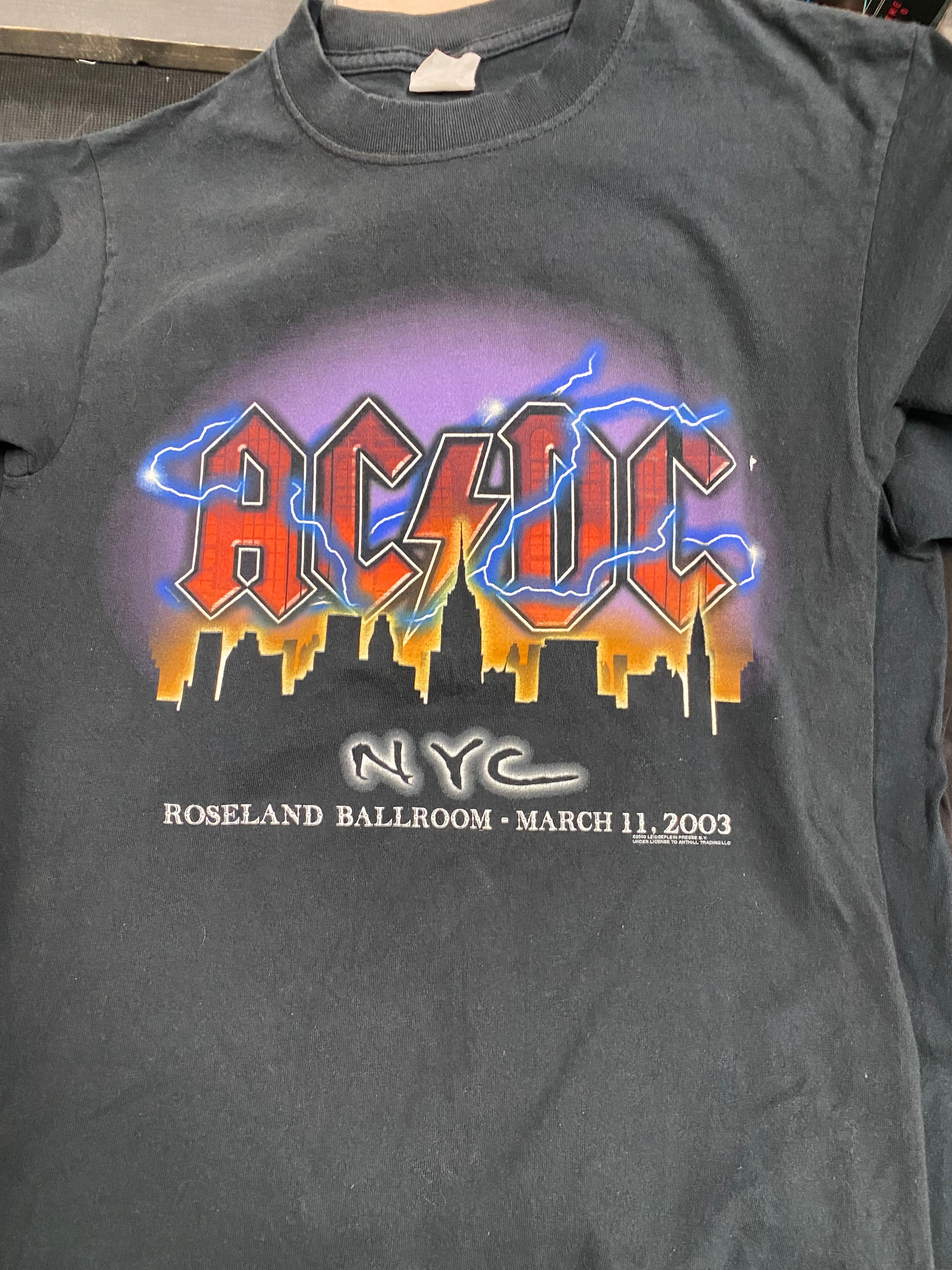 AC/DC 2003 Roseland Ballroom Concert T-Shirt, Blk, S - Darkside Records