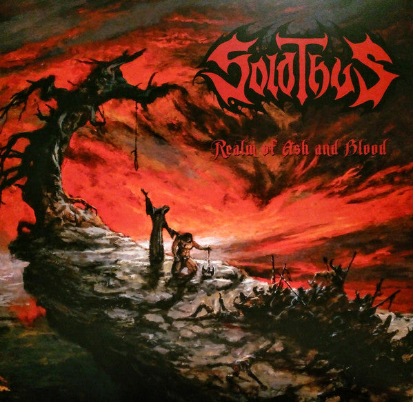 Solothus- Realm Of Ash And Blood (Red/ Neon Orange/ Black Tri-Color Merge With Silver Splatter) - Darkside Records
