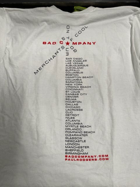 Bad Company 2002 Merchants Of Cool Tour T-Shirt, White, L - Darkside Records