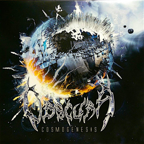 Obscura- Cosmogenesis (Silver Metallic Inside Clear w/ Royal Blue, Easter Yellow, & Halloween Orange Splatter) - Darkside Records