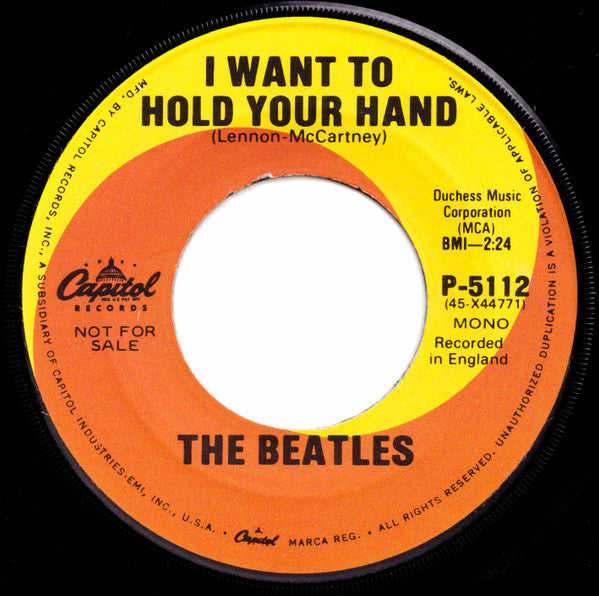 The Beatles- I Want To Hold Your Hand (PROMO) (MONO Side A / STEREO Side B) - Darkside Records