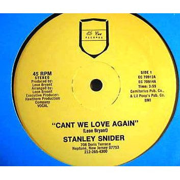 Stanley Snider- Can't We Love Again (12”) (Sealed) - Darkside Records