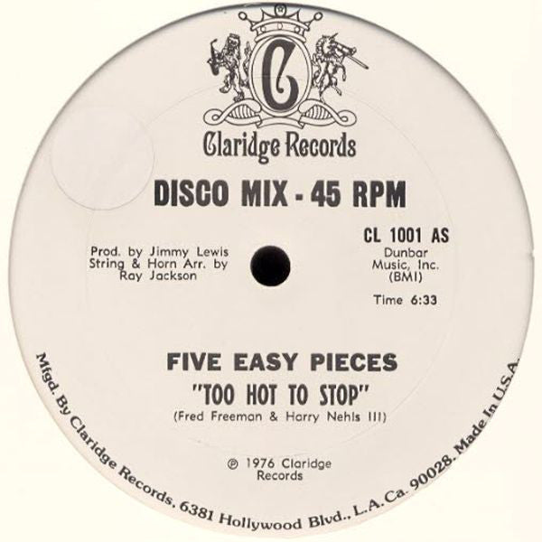 Five Easy Peices- Too Hot To Stop - Darkside Records